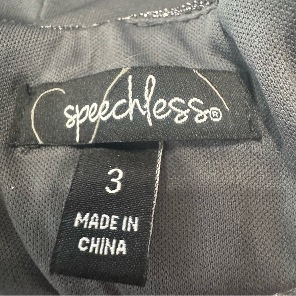 Speechless Juniors' Dress Size 3‎ Black Silver Shimmer  Homecoming Pockets Flare - Picture 6 of 12